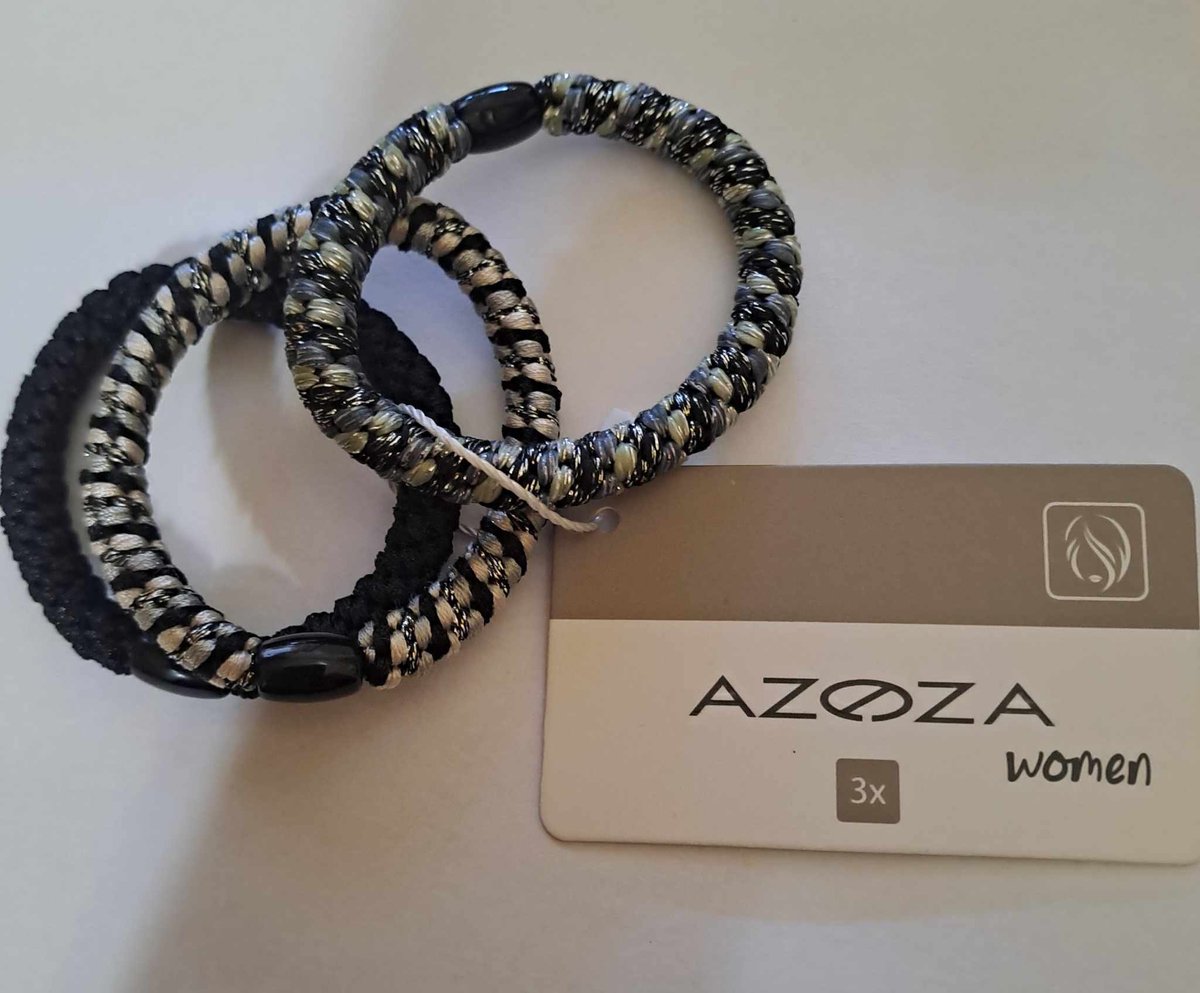 Azoza Woman Haarelastieken zwart - 3 stuks