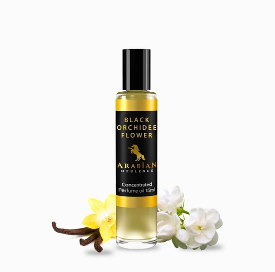 ARABIAN OPULENCE Parfum voor dames Black Orchid FR44 | Parfum Olie | Eau de Parfum Dames | parfum voor meisjes, Langhoudende Houtige Bloemige Geur | Alcoholvrije Roll-on Parfum | Luxe Parfum Cadeauset Vrouwen | Geur voor dames Reisformaat (15ml)