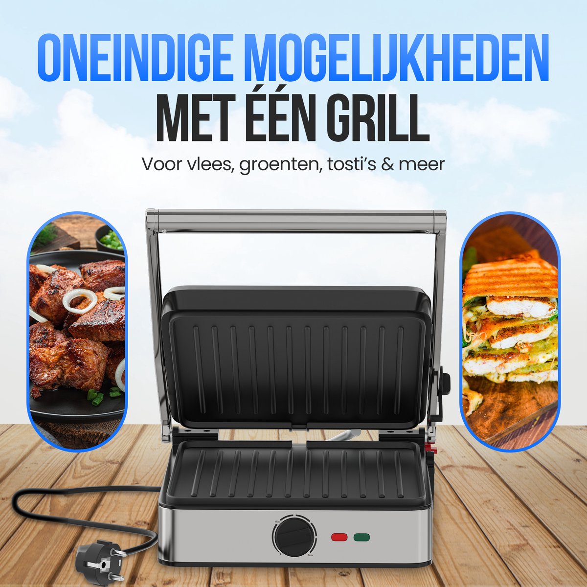 Strex Tosti XL - Contactgrill met temperatuurregeling thumbnail 3