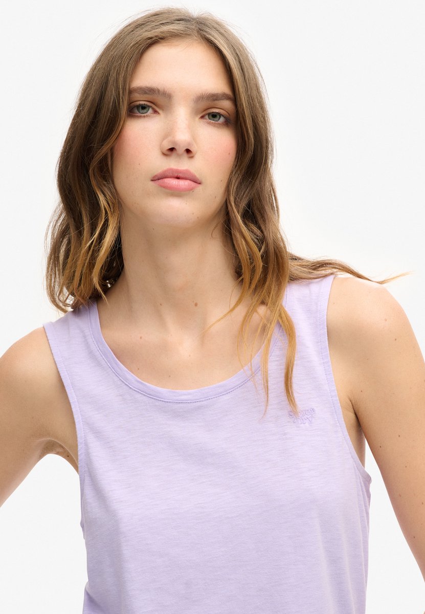 Superdry Tanktop met laag uitgesneden ronde hals Dames Vesten Paars