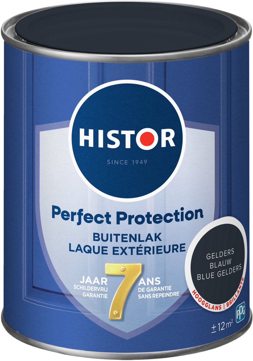 Histor Perfect Protection Buitenlak - Houtlak - Houtverf voor Buiten - Hoogglans Verf voor Hout - Buitenverf - Gelders Blauw - 0.75 L – foto 4