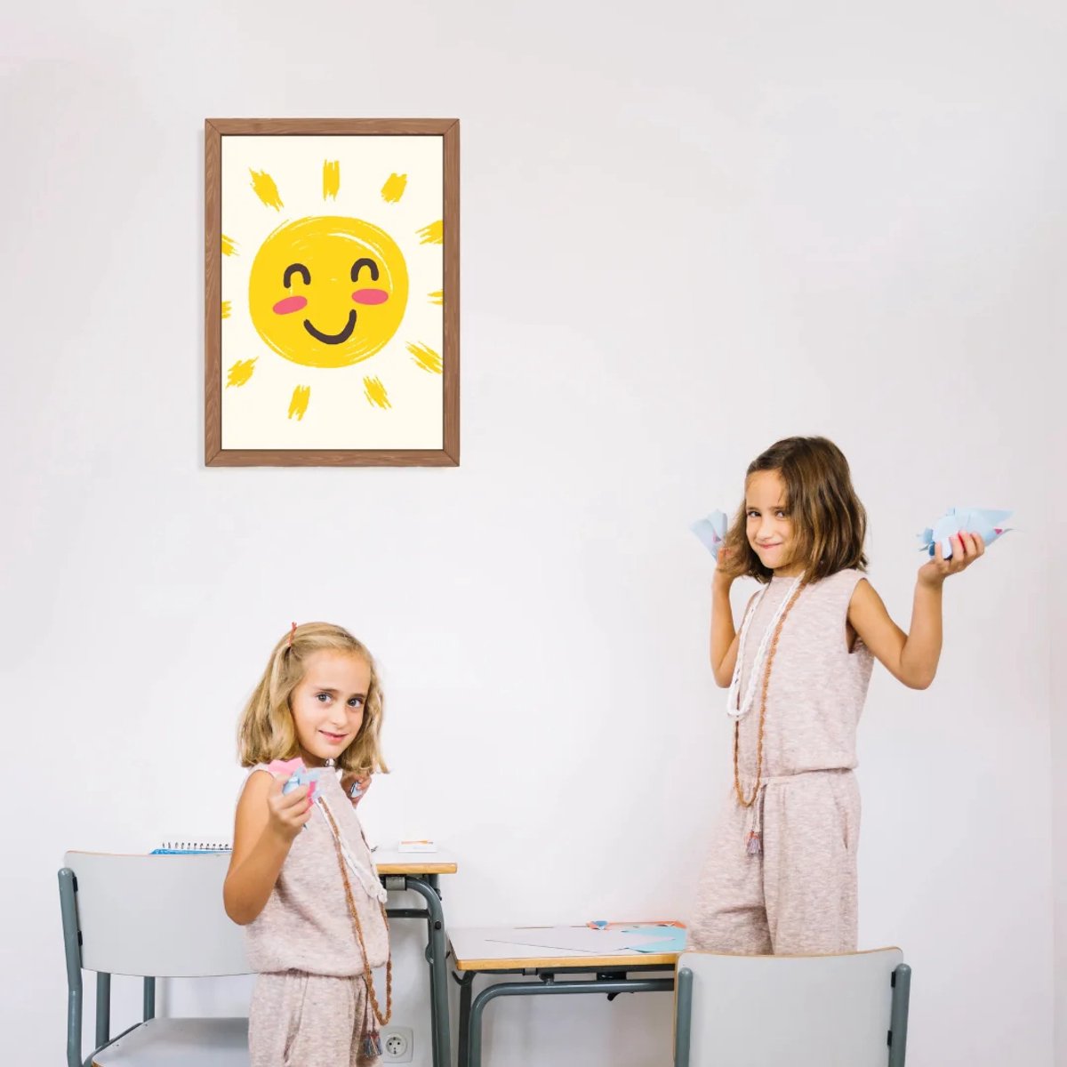 Kinderkamer poster met zon - smiling sun | Babykamer | kinderkamer decoratie | Poster met kleurrijke zon | Wanddecoratie | 30x40 cm