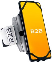 R2B Hardloop telefoonhouder met 360 graden rotatie - t/m 6,5 inch - Model Hengelo - Zilver - Sportarmband Telefoon - Hardloop Armband Telefoon