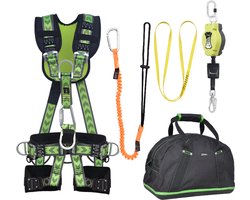 Kratos complete set valbeveiliging comfort-plus - Valstopblok 6m - Ankerstrop 1,20m - Uitrekbare gereedschapslijn - Maat L-XXL