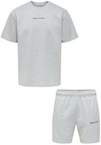 ONLY & SONS ONSLIAM RLX TEE REG SHORT SET CS Heren T-shirt - Light Grey Melange Black Logo