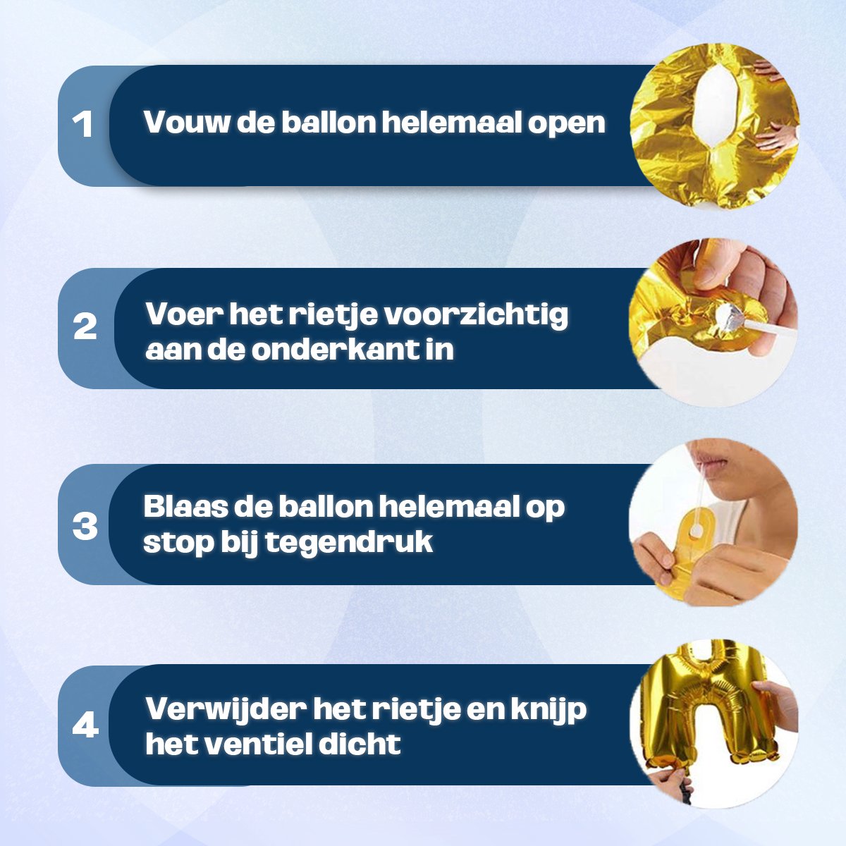 Folie Ballon Cijfer 1 Jaar Cijferballon Feest Versiering Folieballon Verjaardag Versiering Blauw XL 86Cm Met Rietje — afbeelding 3