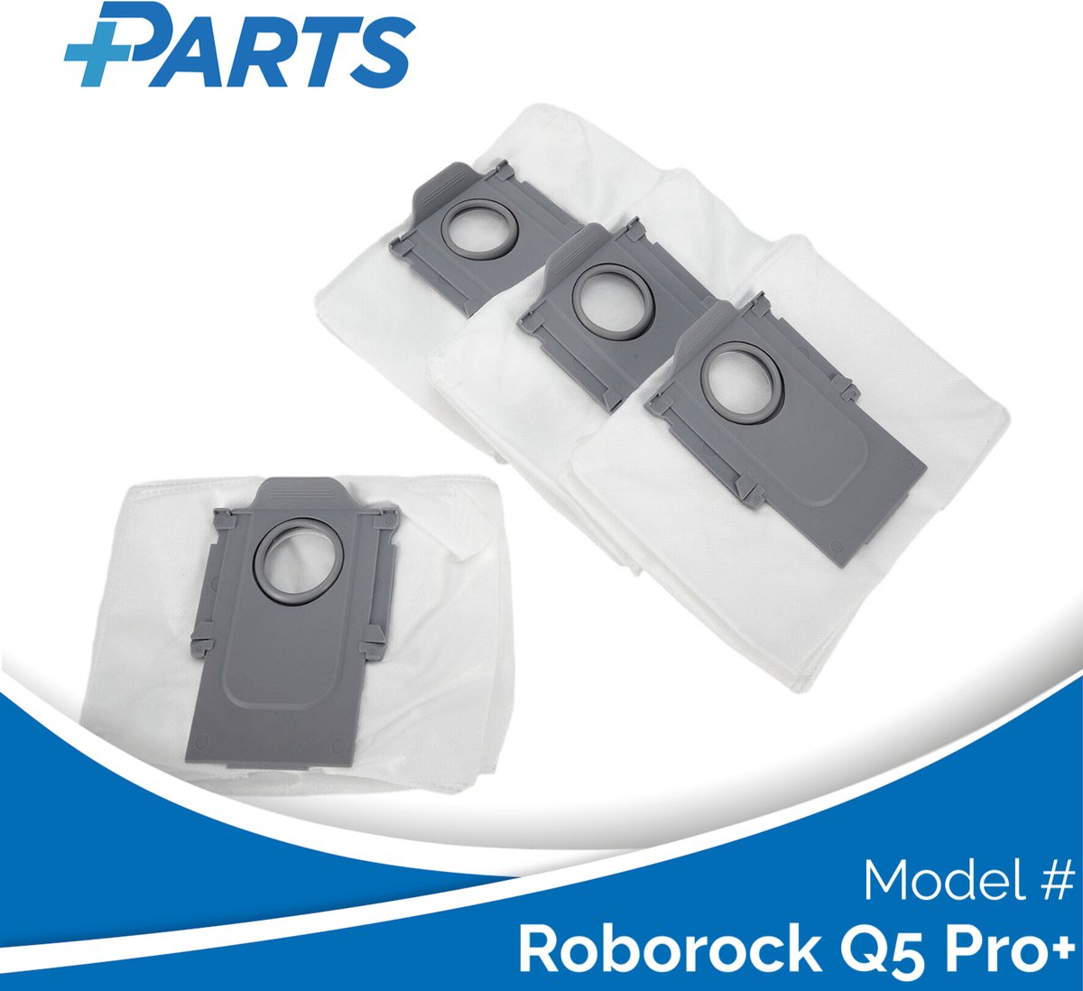 Roborock Q5 Pro+ Stofzakken (4 Stuks, Plus.Parts® alternatief voor 8.02.0132)