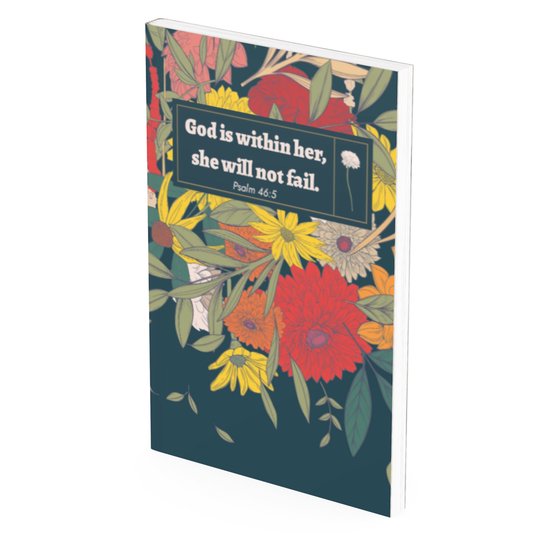 Foto: God is within her she will not fail dagboek christelijke cadeaus psalm 46 5 gelinieerd dagboek 80 pagina s christelijk cadeau met bijbeltekst voor haar notitieboek bijbel journal