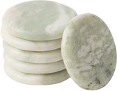 J-Line Set 6 Sous-Verres Marbre Blanc Vert