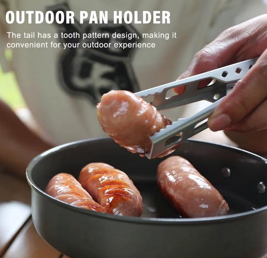 Outdoor Camping Anti-Scald Pot Pan Kom Grijper - Zwart - Wandelen Picknick Barbecue Kookgerei Anti-Hot Handvat Houder Clip Klem — afbeelding 4