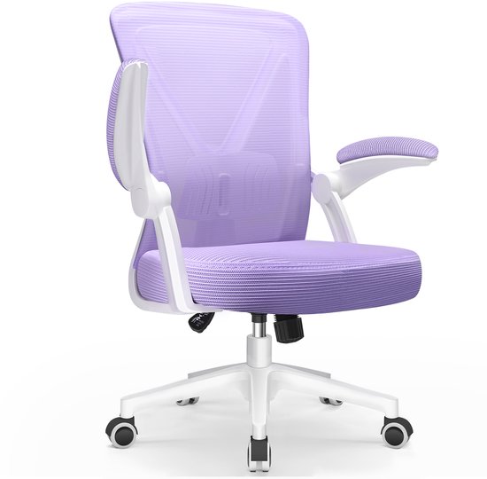 Elekiatech Ergonomische Bureaustoel - Bureaustoel - Opklapbare Armleuningen - Bureaustoelen voor Volwassenen - 150 Kg - Purple