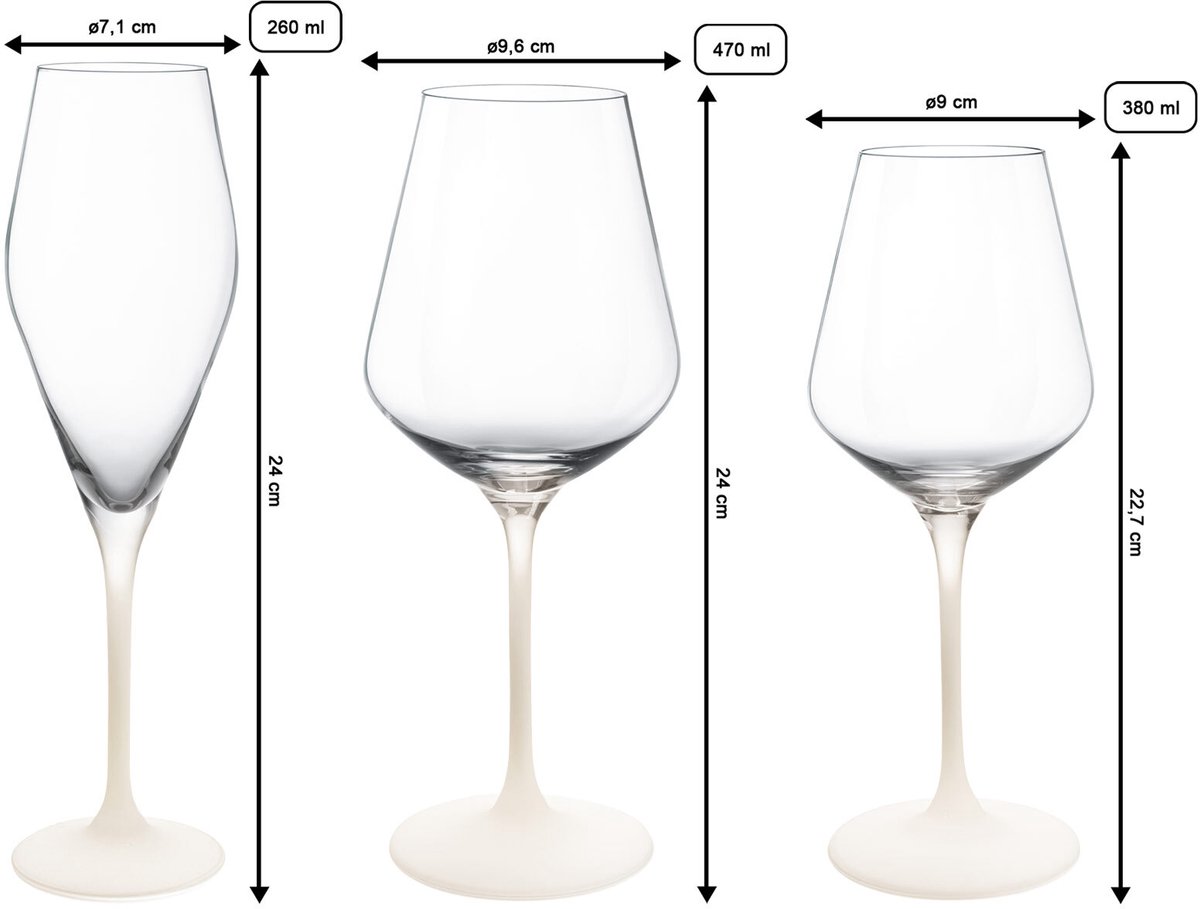 Villeroy & Boch Manufacture Rock Blanc Champagne glas set 4 Villeroy & Boch Manufacture Rock Blanc Champagne glas set 4