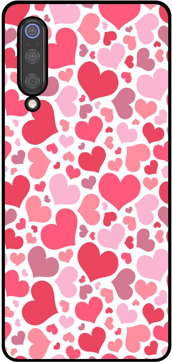 Smartphonica Telefoonhoesje Geschikt voor Xiaomi Mi 9 met Hartjes Print - Hearts Design TPU Backcover Case - Kinder Hoesje met Hartjes Design geschikt voor Xiaomi Mi 9