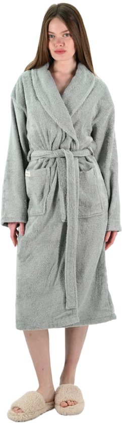 L&G - Unisex Badjas - 100% Katoen Badjas - S - Mint Groen - Katoen badstof - Sjaalkraag - Badjas dames - Badjas heren - Badjas dames en heren - Maat S
