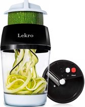 Lekro Spiraalsnijder + E-book met Recepten - Groentesnijder - Spiralizer - 3 standen - Zwart/Wit