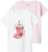 NAME IT NMFFOJI SS TOP 2P Meisjes Top - Ballerina Bright White