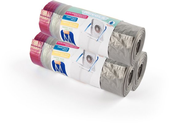 Sacs à langer 'Nuvola' - Sacs à langer - Avec cordon de serrage - Rose - 150 sacs - 50 x 45 cm - 10 litres