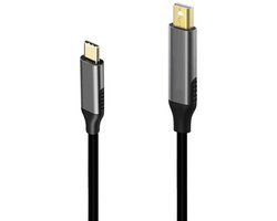 Mini DisplayPort Male (Mini DP poort) naar USB-C Male adapter kabel connector monitor - 1,8 meter - zwart
