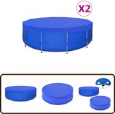 Arebos® Ronde Zwembadafdekking 610 cm | 2-in-1 Zomer- & Winterzeil van 200g/m² PE | Solarzeil voor Zwembaden | Geschikt voor zwembaden 500-550 cm
