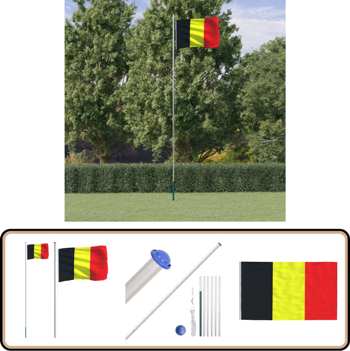Vidaxl vlag met vlaggenmast estland 6 m aluminium - Vlaggen