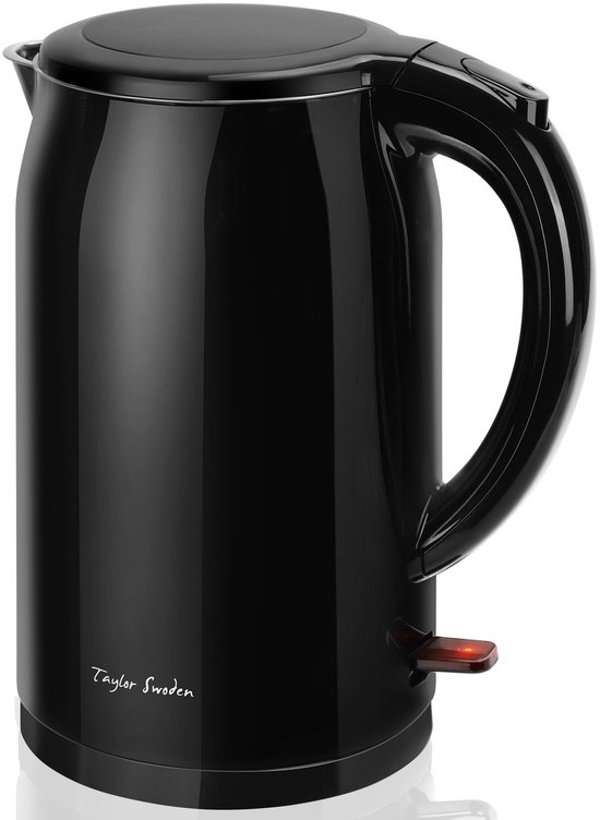 Taylor Swoden Waterkoker - Cool Touch- 360° draaibaar- BPA Vrij - Dubbelwandig- 2200W--Waterkoker Zwart RVS-1.5L-Child 30J4T
