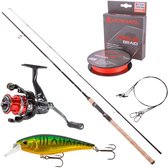 Canne Carbone Fibre Verre Canne Spinning Ultimate Princess 2.10m - 5-20g Rose Pour Débutants Canne Ultimate Princess 2.10m