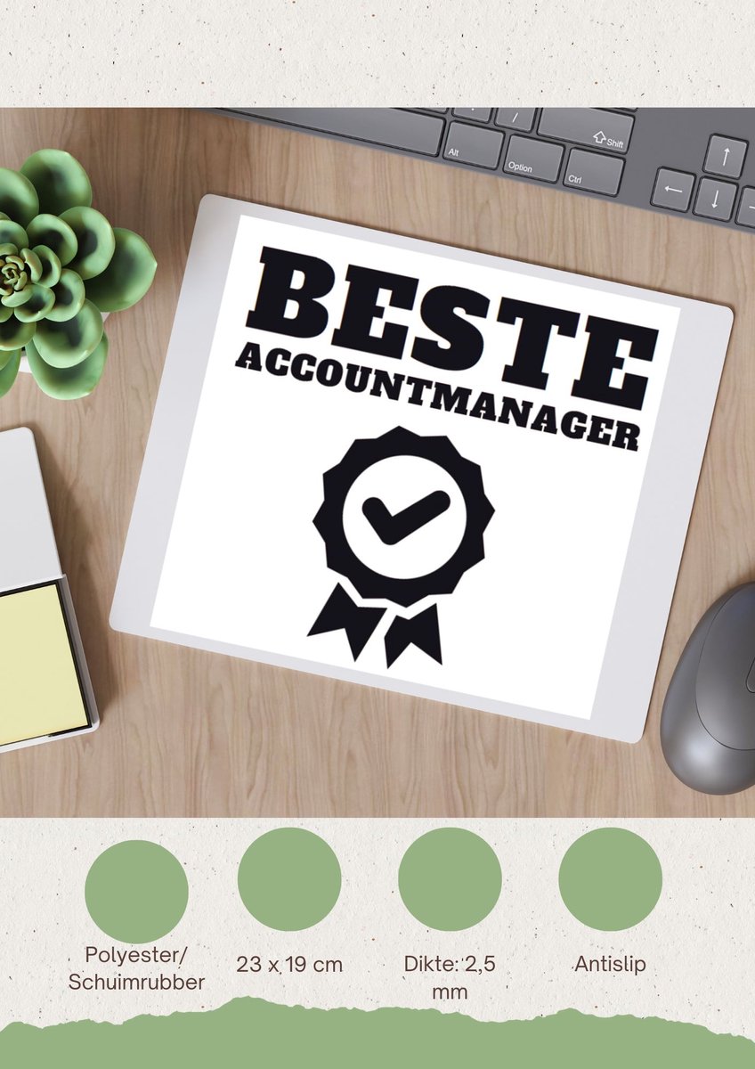 Image of Akyol - beste accountmanager Muismat - Beste accountmanager - collega - welkom - afscheid - 23 bij 19 cm