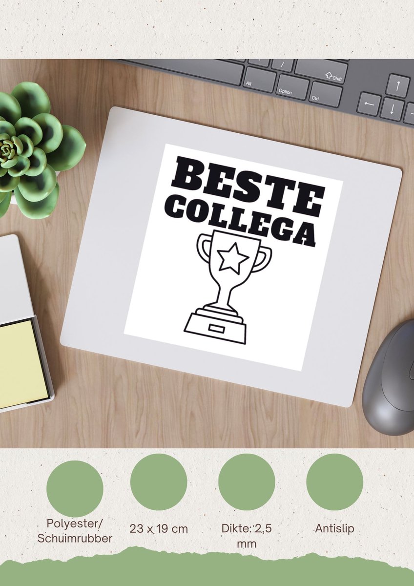 Akyol - beste collega Muismat - Beste collega - teamgenoot - cadeau - 23 bij 19 cm