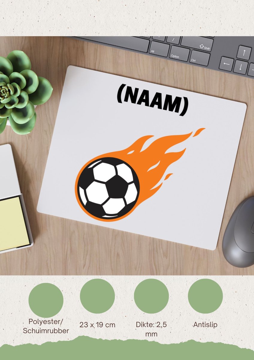 Akyol - voetbal met eigen naam Muismat - Voetbal - voetballer - sport - 23 bij 19 cm