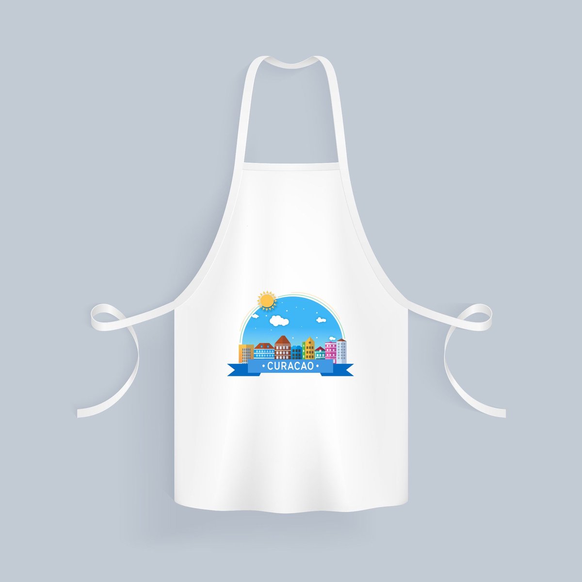 Akyol - curacao Keukenschort - Wereld - vakantieliefhebber - antillen - handelskade - 82 bij 71 cm