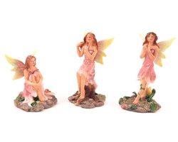 Set van 3 Feeën 3x lentefee decoratie beeldje verzamelitem ca.5cm