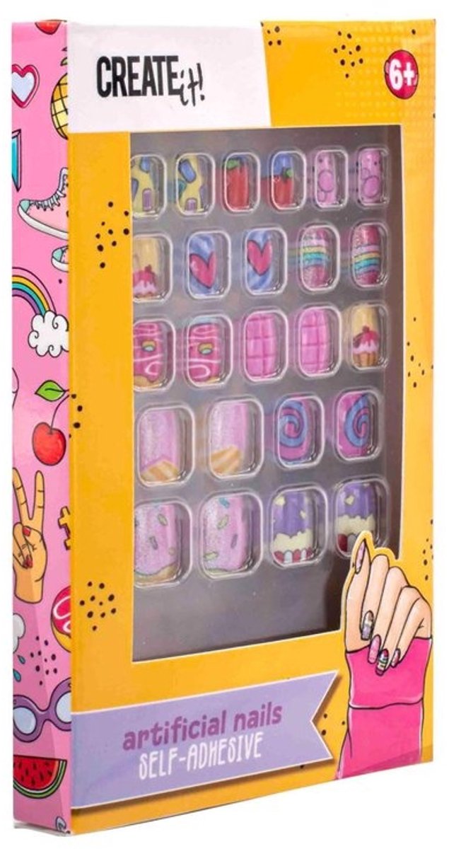 Create it! Create It! Candy Explosion geel Kunstnagels zelfklevend