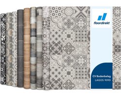 FLOORDIREKT PVC-Vloeren - Lagos 909D - Vinyl Vloeren - Tegeloptiek - Dikte 2,8 mm - 100 x 100 cm
