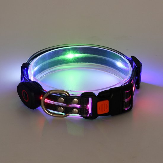 Collier LED étanche pour chien Zwart rechargeable par USB, apporte de la lumière dans l'obscurité pour des promenades nocturnes en toute sécurité pour les chiens de petite, moyenne et grande taille