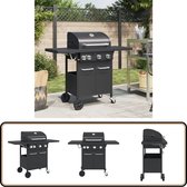 Bol.com vidaXL Gasbarbecue 4 branders zwart staal Gasbarbecue - Buitengoed - Bbq - Barbecues - Buitenkeuken aanbieding
