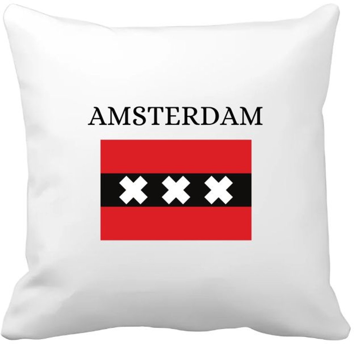 Akyol amsterdam Kussen hoes - Amsterdam - amsterdammers - amsterdam liefhebbers - vlag xxx - hoofdstad nederland - 40 bij 40 cm Multicolor