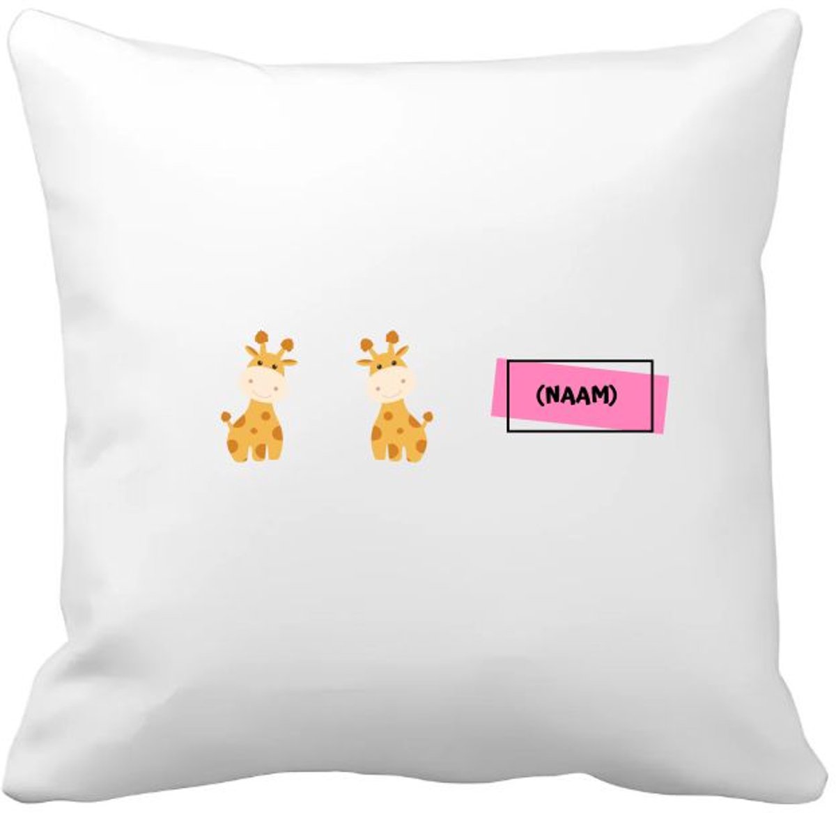 Akyol giraffen met eigen naam Kussen hoes - Giraffe - dieren liefhebbers - leuke cadeau voor iemand die van houdt van giraffen - verjaardagscadeau - kado - gift - 40 bij 40 cm Multicolor