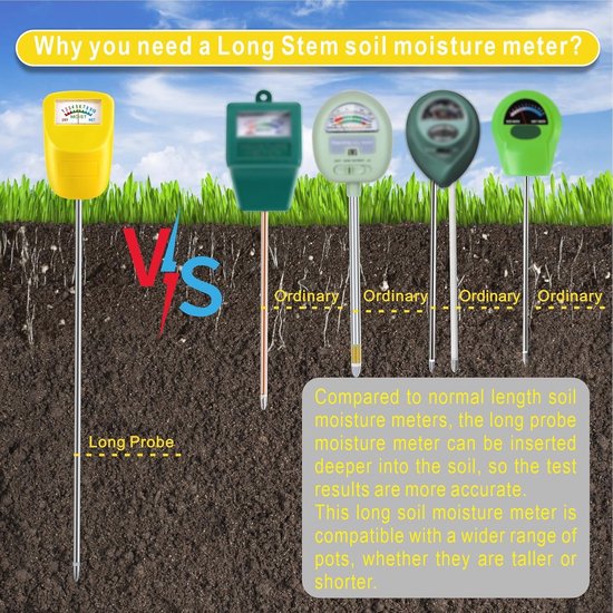 Humidimètre Du Sol RAINPOINT, Testeur De Température Et D'humidité Du Sol Deux En Un