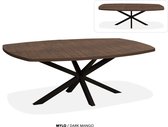Maxfurn - Deens ovale uitschuiftafel 200/260cm | Zeer krasvast | Kleur: Dark mango