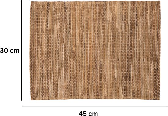 Tiseco - Set de table ASTER - SET/6 - jacinthe d'eau - 30x45 cm - Rectangle, taupe