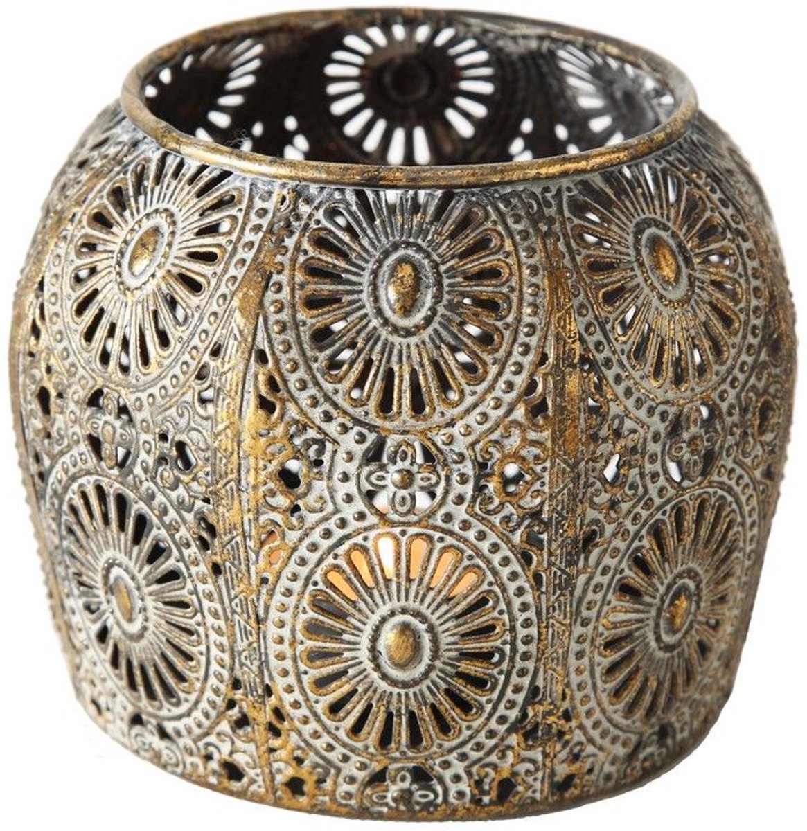 Boltze Home - Windlicht Malino - Set van 2 - Goud - Metalen Lantaarns