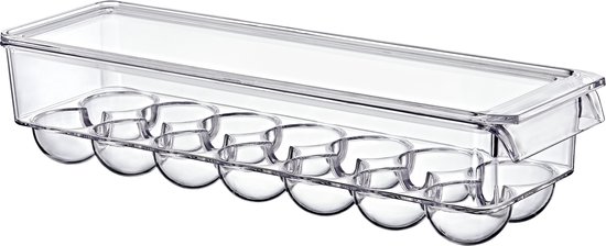 AVOID® Transparante Eierhouder voor Koelkast – 14-Vaks Eierdoos Kunststof – Stapelbaar & Ruimtebesparend – 36x10,5x8,5 cm