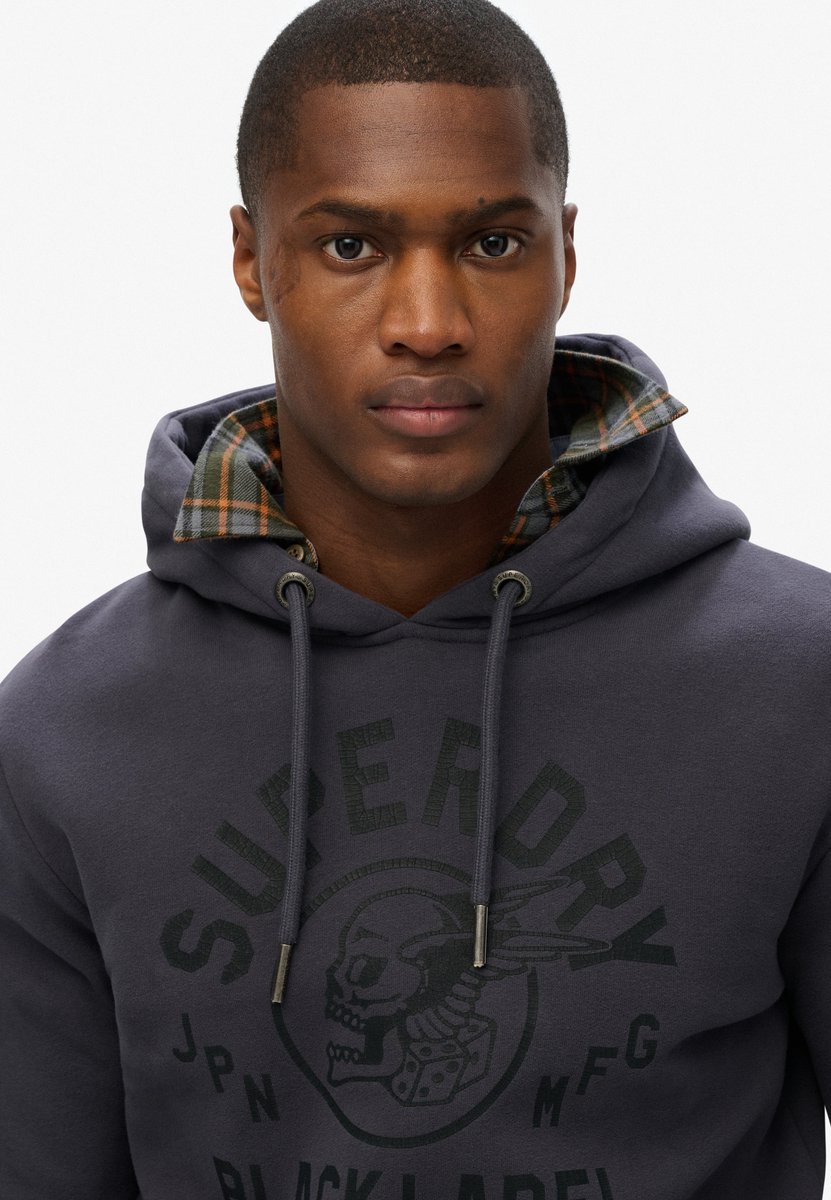 Superdry Label hoodie Heren Hoodies Zwart