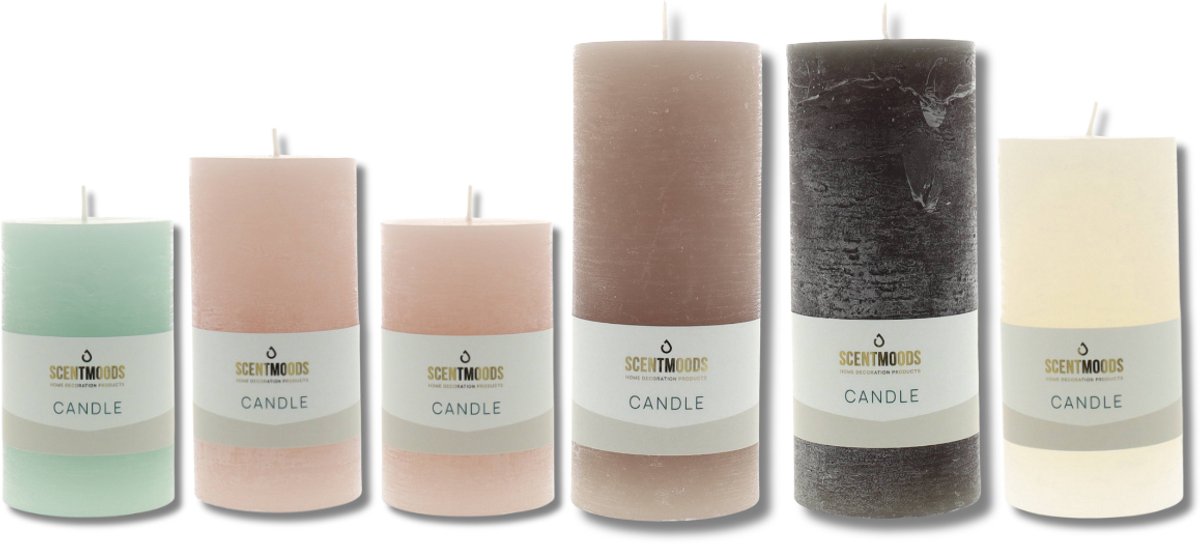 Scentmoods Rustieke Kaars Set Fireplace Comfort – Stompkaars en Dinerkaars voor de Gezelligheid van een Haardvuur