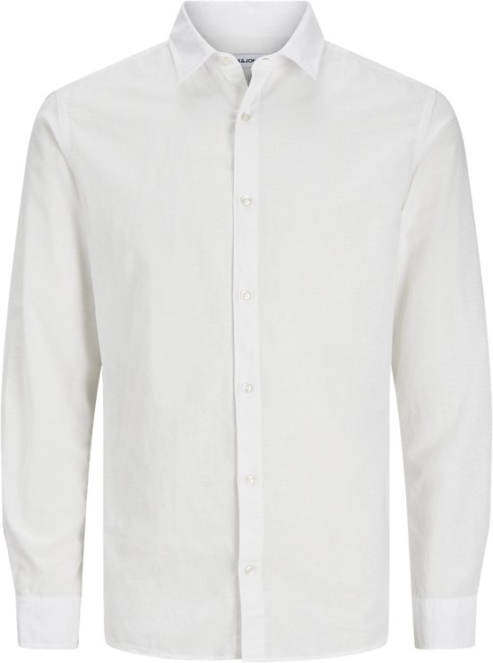 JACK&JONES JJEBREEZE LINEN BLEND SHIRT LS SN Heren Overhemd - White