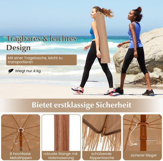 Tuinparasol, marktparasol, terrasparasol met slinger Slinger, 460x270x240cm