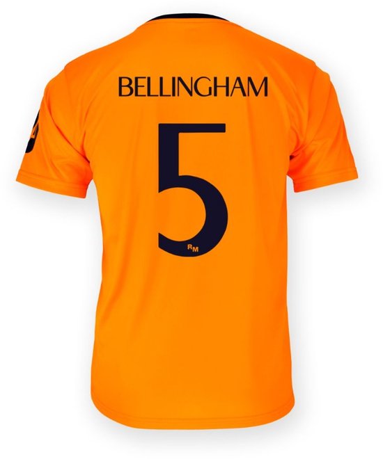 Maillot Extérieur Real Madrid Bellingham - Taille 128 - Maillot de Football Enfants - Jude Bellingham - 2024/2025 - Garçons et Filles