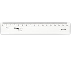 Aristo liniaal - GEOCollege - lengte 16cm - mm/cm schaalverdeling - transparant kunststof - AR-23017