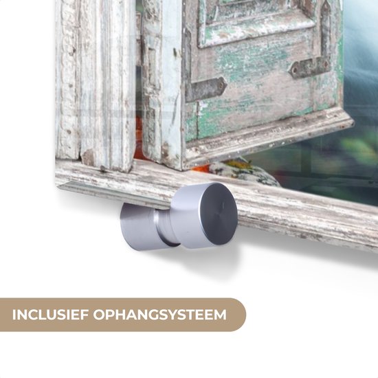 MuchoWow® Peinture sur verre 20x30 cm - Peinture sur verre acrylique - Cascade - Vue à travers - Paysage - Photo sur verre - Décoration murale salon - Décoration murale chambre - Peintures