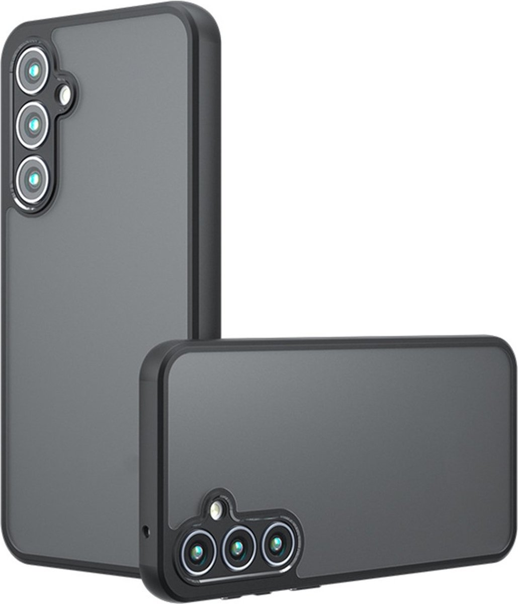 Coverup Hoesje - Geschikt voor Samsung Galaxy S25 Hoesje - Coverup Mat Transparante Back Cover met Camera Cover - Zwart